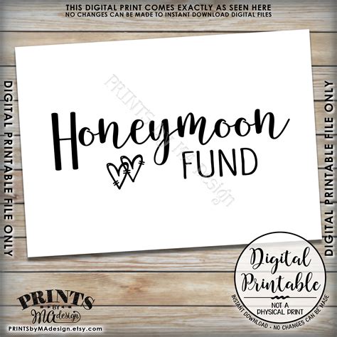 honeymoon fund sign